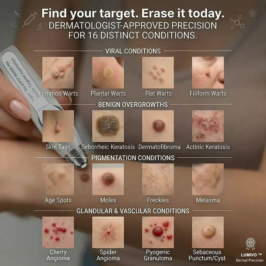 FDA Registered Facility | LUMIVO™ 7-Day Skin Tag & Spot Eraser Painless & Scar-Free Advanced Imperfection Removal Rollerball Pen